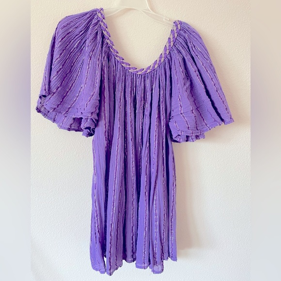 New Beautiful Purple Tops Purple with Gold Design Cotton material from Greece. - Picture 5 of 5
